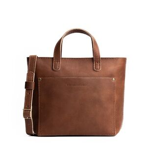 Portland Leather Goods Mini Crossbody Tote in English Tan